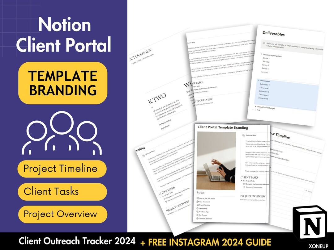 Notion Client Portal Template, Client Dashboard, Project Management ...