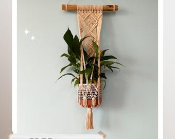 Macrame Plant Hanger PDF Pattern - Pot holder with ornament - Tutorial