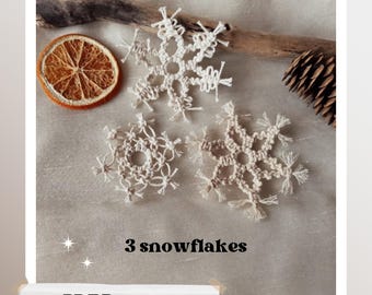 Macrame Snowflake Bundle Pattern - Christmas Ornament PDF Tutorial Set - Christmas Decor DIY