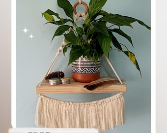 Macrame wall shelf PDF tutorial - Macrame plant hanger pattern - Boho decor wall hanging