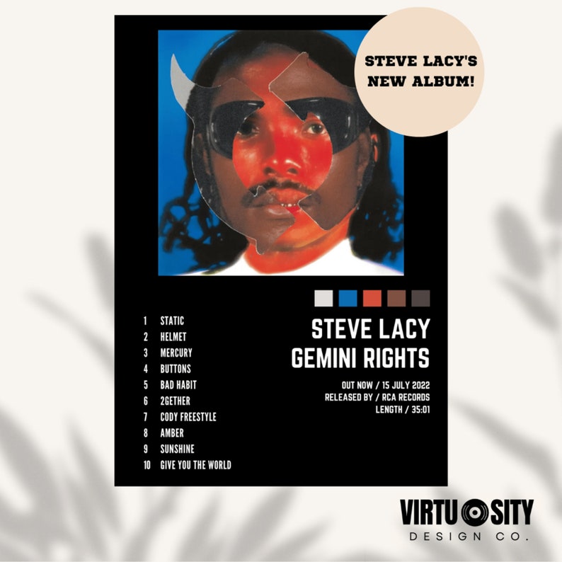 Steve Lacy Gemini Rights Album Poster Etsy steve-lacy-gemini-rights-album-poster-etsy