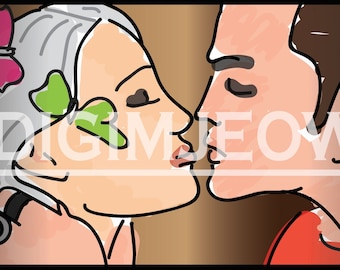 Pobierz cyfrową sztukę „Para całuje się” JPG, SVG, PNG