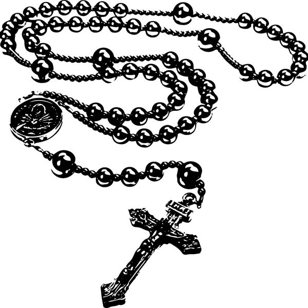Rosary beads digital download file JPG, PNG, SVG. Print on your crafts or shirts. Holy Catholic pearls.
