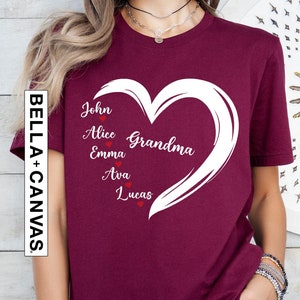 Custom Grandma Shirt, Grandma Heart Shirt, Mother&#39;s Day Shirt, Nana Shirt With Grandkids Name, Gift For Grandma