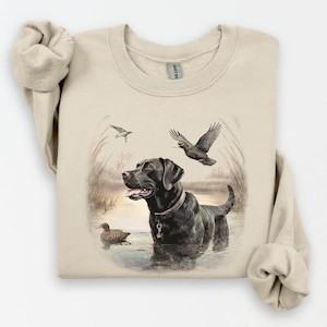 Labrador Retriever Crewneck Vintage 90s Look Black Lab Sweatshirt 