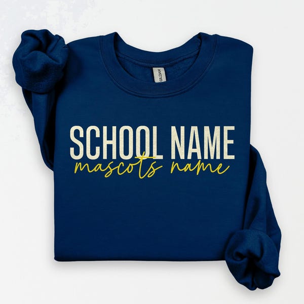 Personalized School Shirt, Custom School Sweatshirt, Custom Text Tshirt, School Logo Shirt, Team Mascot Shirt, School Tee, Personalized Gift