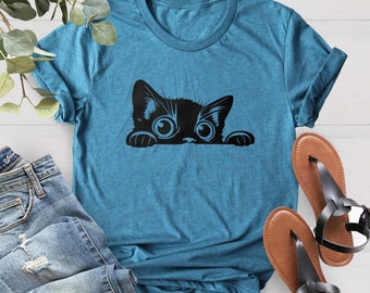 Cat Silhouette T-Shirt, Cat Lover Gift