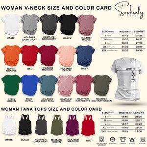 a women's v - neck size and color card