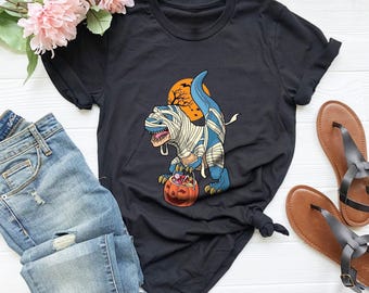 Dinosaurs Mummy Halloween Shirt, Witchcraft Graphic Tee