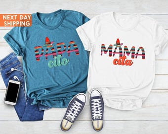 Mamacita Shirt, Papacito Shirt, Fiesta Couple Shirt, Mexican Fiesta Shirt, Mama and Papa Shirt, Cinco de Mayo Couple Matching Shirt, Mom Tee