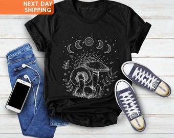 Mushroom Shirt, Mushroom Clothing, Cottagecore Shirts, Goblincore Clothing, Cottagecore Clothes, Indie Clothes, Botanical Shirt Women