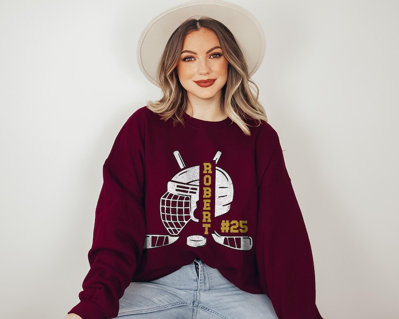 Sweat-shirt d'équipe de hockey personnalisé, nom et numéro personnalisés image 4