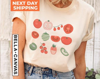 Tomato Shirt, Vegetable Screen Print Shirt, Veggie Shirt, Foodie Shirt, Garden Shirt, Tomato T-Shirt, Clothing Foodie Gardening Gift