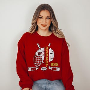 Sweat-shirt d'équipe de hockey personnalisé, nom et numéro personnalisés image 5