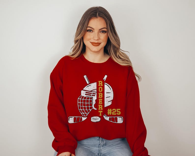 Sweat-shirt d'équipe de hockey personnalisé, nom et numéro personnalisés image 5