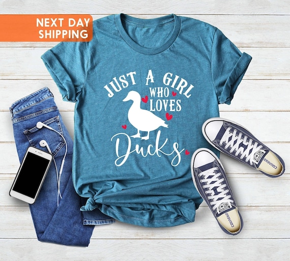 Ducks T shirt, Just A Girl Who Loves Ducks Shirt, Animal Lover Shirt, Farmer Shirt, Duck Mom Shirt, Ducks Lover Shirt, Nature Life Shirt