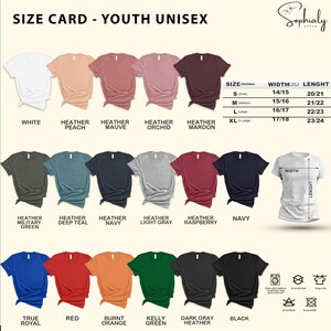 a women's t - shirt size chart with different colors