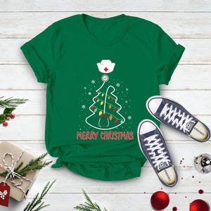 Stethoscope Christmas Tree Shirt, Christmas Nurse Shirt, Stethoscope Nurse Tee, Stethoscope Tree Shirt, Gift for Doctor, Gift For Nurses