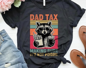 Camiseta divertida de papá con mapache y el tema de los impuestos, camiseta retro para papá, regalo para papá, camiseta de regalo para el Día del Padre.