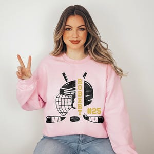 Sweat-shirt d'équipe de hockey personnalisé, nom et numéro personnalisés image 3