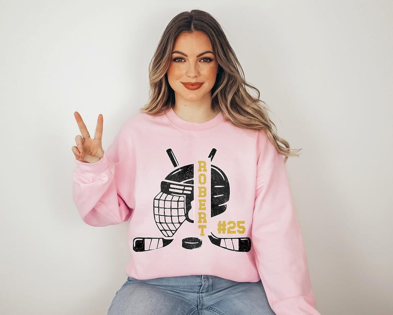 Sweat-shirt d'équipe de hockey personnalisé, nom et numéro personnalisés image 3