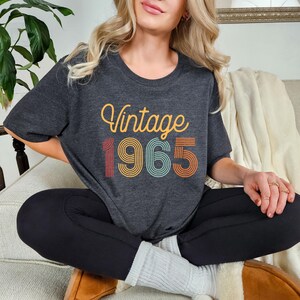 Vintage 1965 Shirt, 60th Birthday Shirt for Women Men, Sixty Birthday Shirt, 60th Birthday Gift, Born in 1965  Birthday Tee, 60 and Fabulous