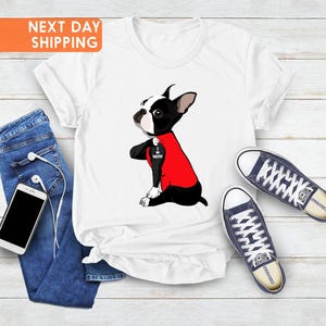 Boston Terrier I Heart Mom Shirt, Boston Terrier Shirt, Gifts for Dog Lovers, Mothers Day Gift, Dog Mom Shirt, Dog Shirt, Gift For Mother