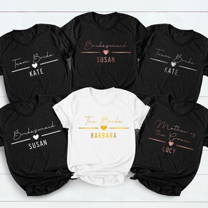 Bachelorette Party Shirts, Bride Gift Team Bride Shirt, Hen Party Wedding Party Tshirt, Bridal Party Shirts, Personalised Hen Party T Shirts