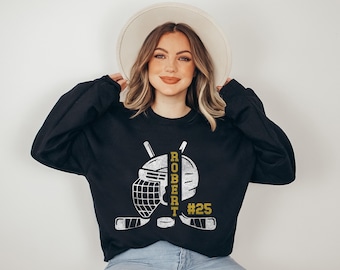 Personalized Hockey Team Sweatshirt, Custom Name and Number