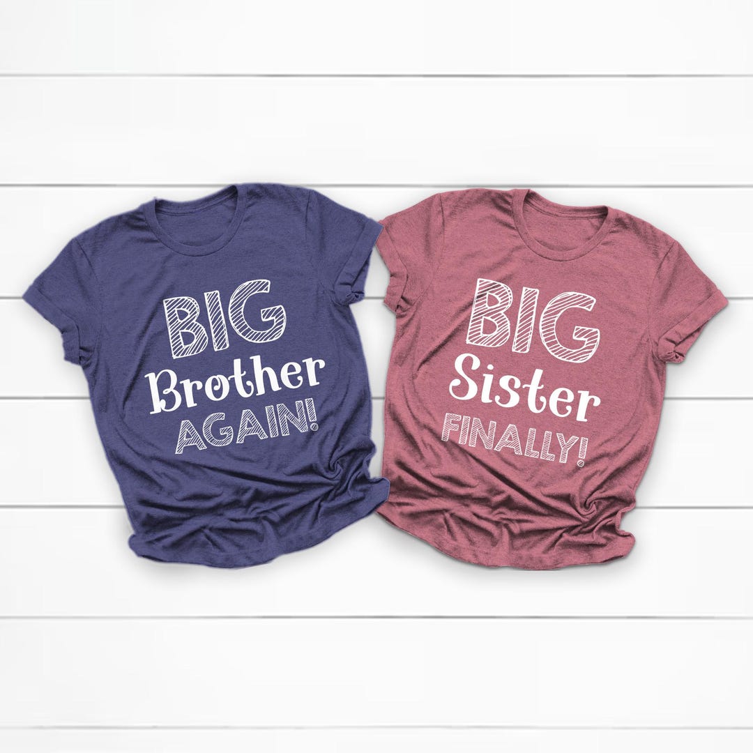 thumbnail image 2 of Big Brother AGAIN / Big Sister AGAIN Kids T-Shirt - Sibling Baby Announcement 2 of 6