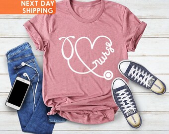 Nursing Shirt, Nursing School T-shirt, Gift for Nurse, Nurse Shirt, Funny Nursing Shirt, Cute Nurse Shirt,Nurse Week Gift, Nurse Heart Shirt