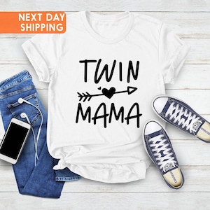 Twin Mama, Mom Of Twins Shirt, Gift For Twin Mama, Mother&#39;s Day Shirt, Mom T-shirt, Best Mama T-shirt, Mommy Of Twins Graphic Tee