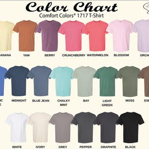 a color chart for a men's t - shirt