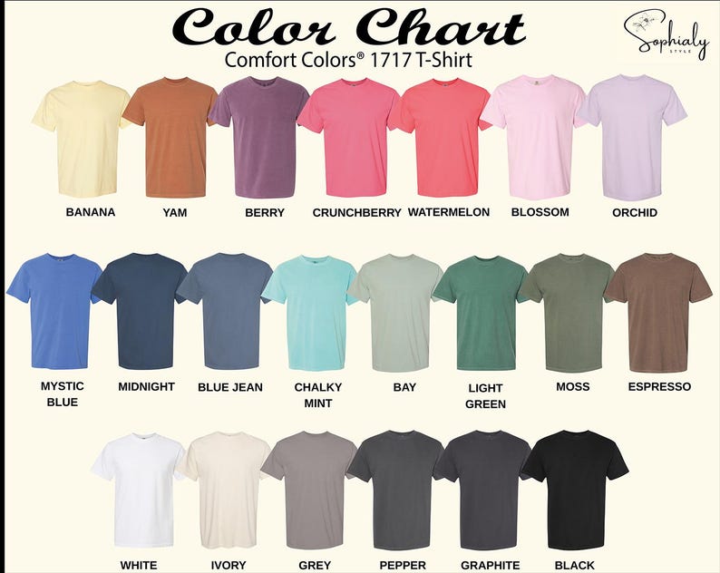 a color chart for a men's t - shirt