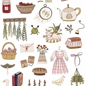 Cottagecore Overglaze Decal Sheet for Ceramic and Pottery