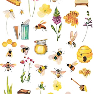Bee & Beekeeping Decal Sheet for Ceramic and Pottery