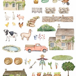Cottage Farmhouse Overglaze Decal Sheet for Ceramic and Pottery