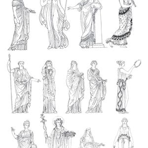 God & Goddess Overglaze Decal Sheet for Ceramic and Pottery