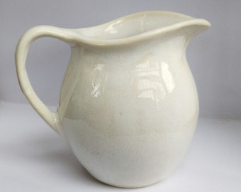 Simple Minimal White Handmade CERAMIC Pottery Jug Small Gravy sauce creamer JUG