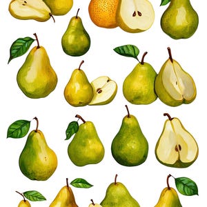 Pear Overglaze Decal Sheet for Ceramic and Pottery