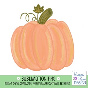 Watercolor Pumpkin PNG: Fall Sublimation Design (Digital Download)