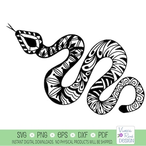 Halloween Zentangle Schlange Design für Silhouette cut Dateien und Cricut svg, Sublimation png
