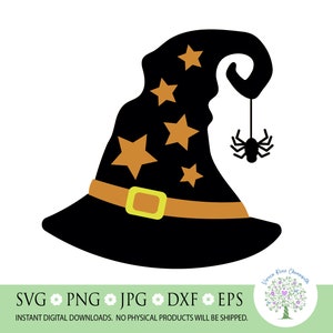 Chapéu de Bruxa de Halloween SVG: Arquivo de Corte de Chapéu de Mago Aranha (Download Digital)