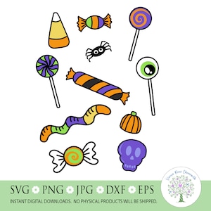 Halloween Candy SVG-bundel: Trick or Treat gesneden bestanden (digitale download)