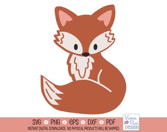 Cute Red Fox svg, Woodland Forest Animal svg, For Baby Nursery decor, Baby Shower svg, Autumn clipart, Cricut svg, Silhouette cut file png