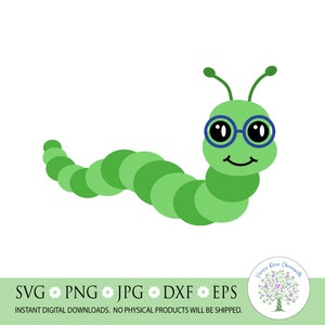 Svg simpatico topo di biblioteca, ritorno a scuola in formato svg, amante dei libri in formato svg, bruco in formato svg, insegnante di lettura in formato svg, verme wiggle in formato svg, silhouette, file di taglio Cricut
