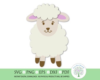 Baby Lamb SVG: Spring Easter Farm Animal Clipart (Digital Download)