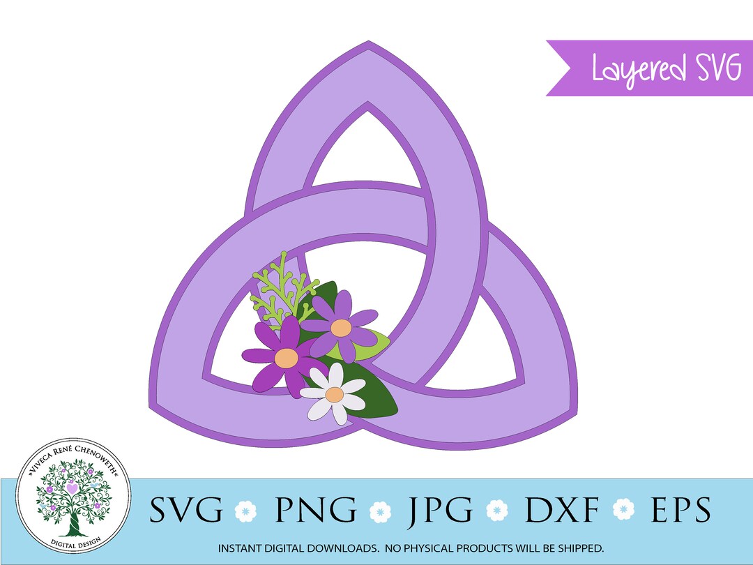 Celtic Knot Svg Lavender Trinity Knot Svg Triquetra Knot Etsy