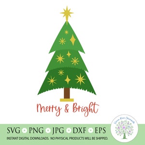 Weihnachtsbaum SVG, Frohe und Helle svg, Weihnachten Sublimation PNG, Urlaub svg, Weihnachts-Shirt-Design, Silhouette, Circut Cut File, EPS