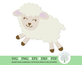Baby Lamb SVG: Farm Animal Clipart, Spring Easter (Digital Download)